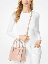 Load image into Gallery viewer, Michael Kors Mercer Medium Saffiano Leather Accordion Crossbody Bag- Soft pink
