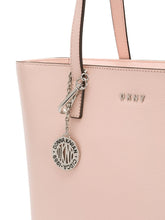 Load image into Gallery viewer, DKNY Nude Leather Shopper Bag with Metallic Charm, Natural.
