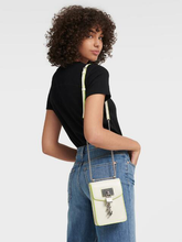 Load image into Gallery viewer, DKNY WOMEN&#39;S ELISSA COATED NORTH SOUTH CROSSBODY - IN WHITE/CITRON
