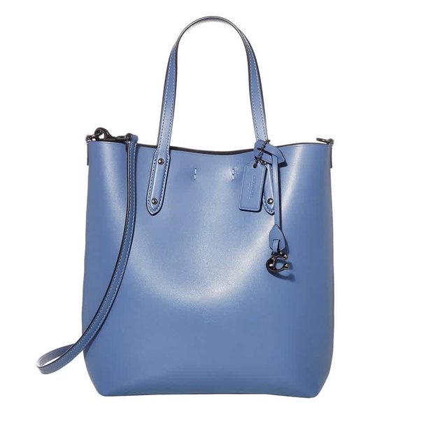 COACH Central Shopper Tote (Stone Blue/Gunmetal) Handbags
