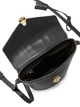 Load image into Gallery viewer, Calvin Klein Fringe Lock Leather Bucket Bag BlackGold
