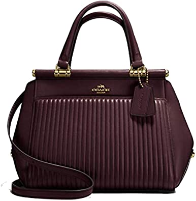 Coach quilted grace satchel - gold/ oxblood