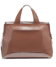 Load image into Gallery viewer, Calvin Klein Neat Leather Satchel WalnutGold
