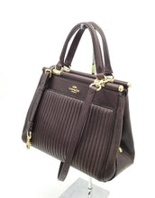 Load image into Gallery viewer, Coach quilted grace satchel - gold/ oxblood
