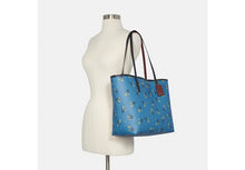 Load image into Gallery viewer, COACH City Tote With Floral Bow Print - Silver/BLUE MULTI
