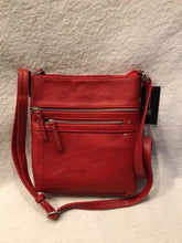 Load image into Gallery viewer, INC Women&#39;s Red Leather Adjustable Strap Crossbody Handbag Purse
