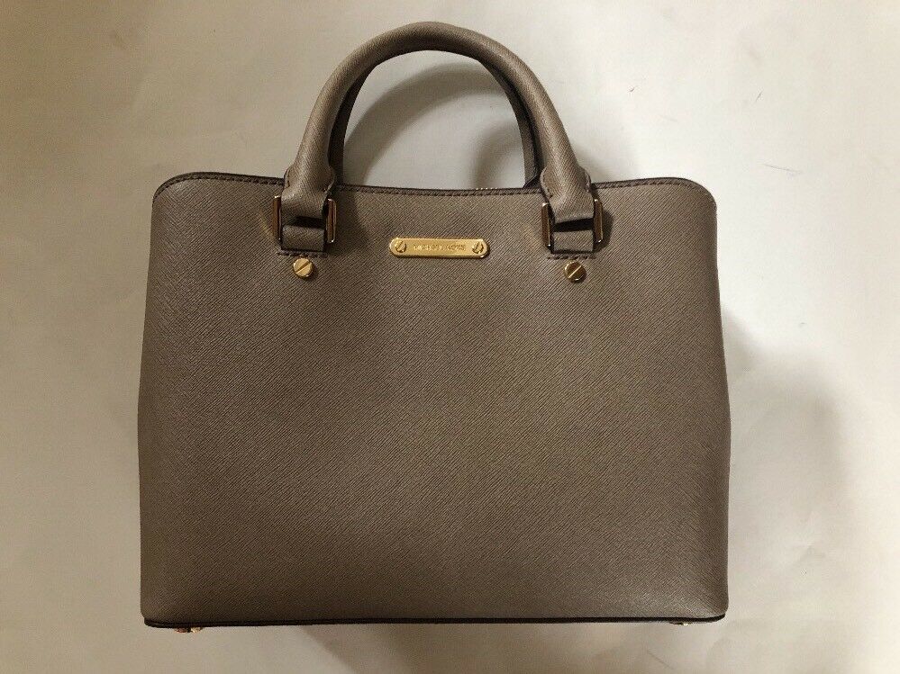 Michael Kors Savannah Medium Satchel, Leather, Dark Dune