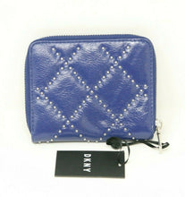 Load image into Gallery viewer, DKNY Blue Quilted Faux Leather Zip Around Wallet

