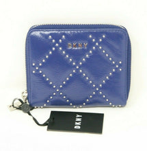 Load image into Gallery viewer, DKNY Blue Quilted Faux Leather Zip Around Wallet
