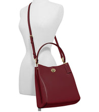 Load image into Gallery viewer, COACH  Polished Pebble Leather Charlie Bucket Crossbody, Deep Red/Gold
