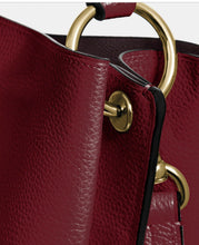 Load image into Gallery viewer, COACH  Polished Pebble Leather Charlie Bucket Crossbody, Deep Red/Gold
