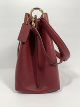 Load image into Gallery viewer, COACH  Polished Pebble Leather Charlie Bucket Crossbody, Deep Red/Gold
