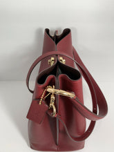 Load image into Gallery viewer, COACH  Polished Pebble Leather Charlie Bucket Crossbody, Deep Red/Gold
